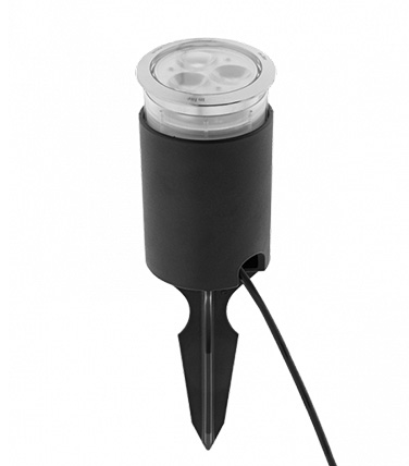 ground spike with installed light