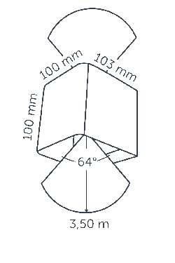 diagram of the Ace up-down light projection