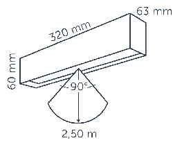 diagram of the Evo Down Dark 12v light's projection