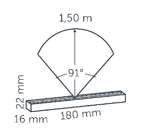diagram of the Evo Hyde 180 Dark 12v light's projection