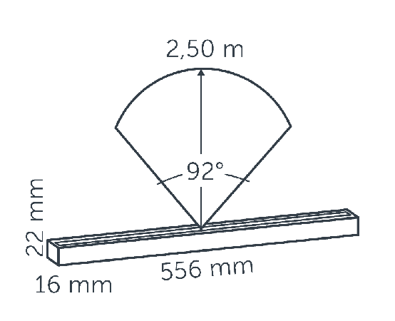diagram of the Evo Hyde 550 12v light's projection
