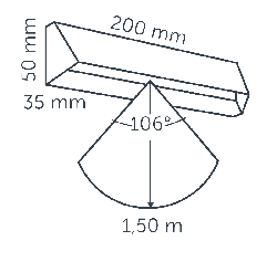 diagram of the Wedge Slim wall light's projection