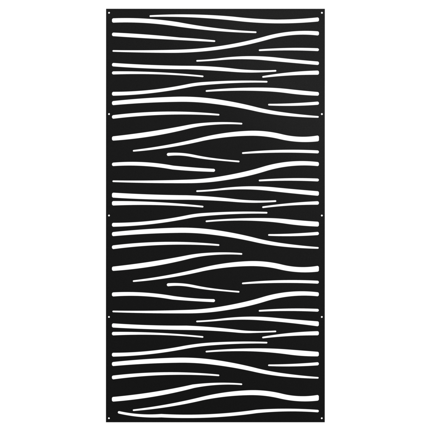 Privacy screen style High Tide in black without posts; high privacy choice