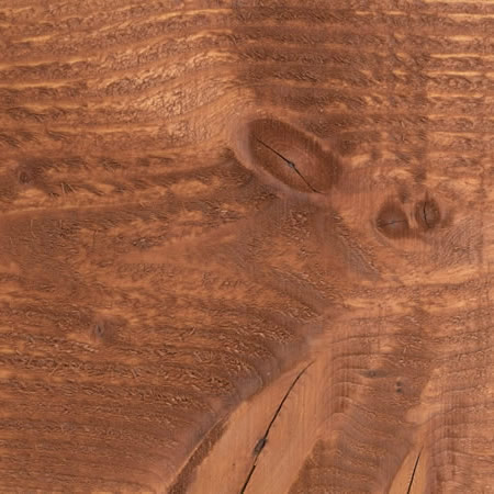 burnt red finish cutek sample on rough, Douglas Fir