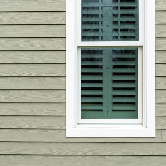 Artic white trim surrounding a window